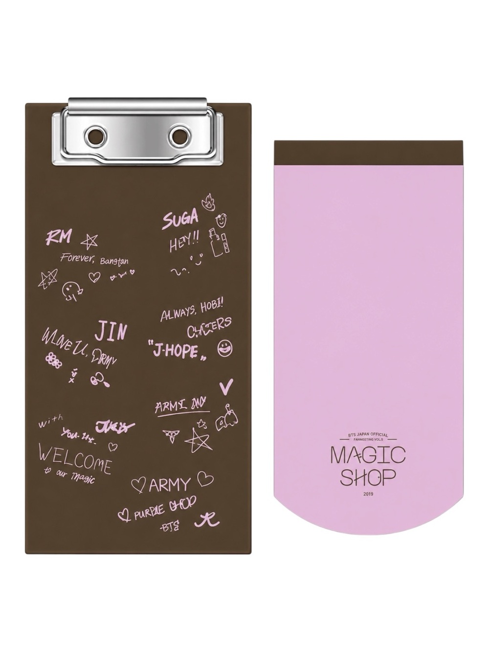 BTS VOL 5. JAPAN FANMEETING MAGIC SHOP ONLY MINI CLIP BOARD/MEMO PAD